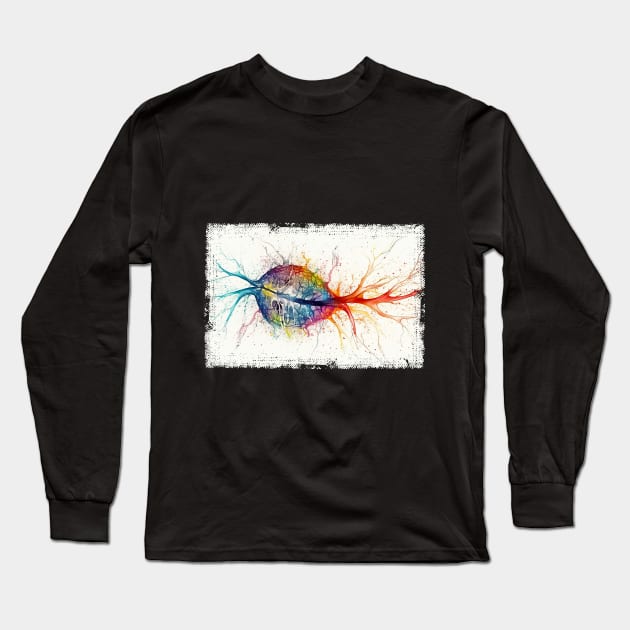 Abstract Human nerve cell Long Sleeve T-Shirt by erzebeth